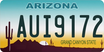 AZ license plate AUI9172