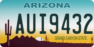 AZ license plate AUI9432