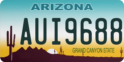 AZ license plate AUI9688