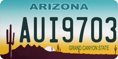 AZ license plate AUI9703