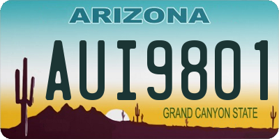 AZ license plate AUI9801