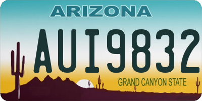 AZ license plate AUI9832