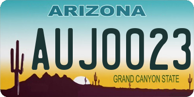 AZ license plate AUJ0023