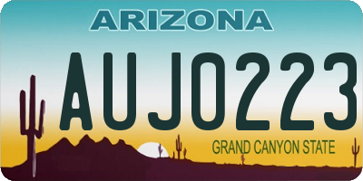 AZ license plate AUJ0223