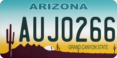 AZ license plate AUJ0266
