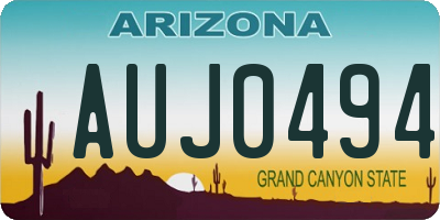 AZ license plate AUJ0494