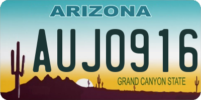 AZ license plate AUJ0916