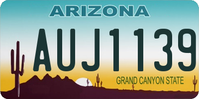 AZ license plate AUJ1139