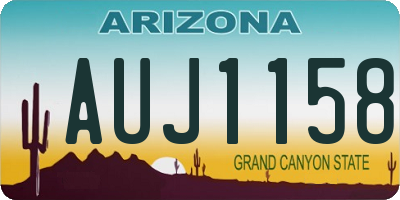 AZ license plate AUJ1158