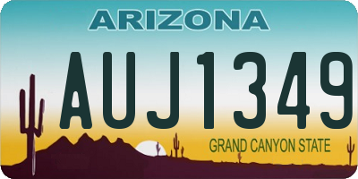 AZ license plate AUJ1349
