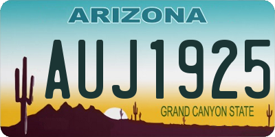 AZ license plate AUJ1925