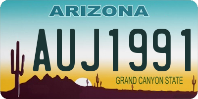 AZ license plate AUJ1991