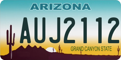 AZ license plate AUJ2112