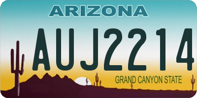 AZ license plate AUJ2214