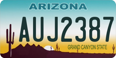 AZ license plate AUJ2387