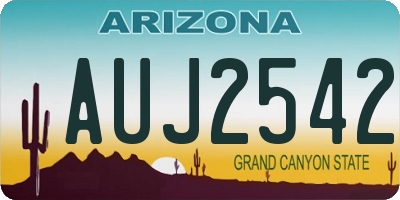 AZ license plate AUJ2542