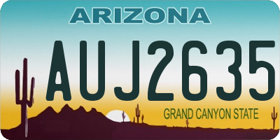 AZ license plate AUJ2635