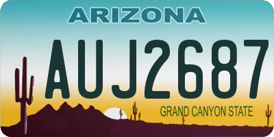 AZ license plate AUJ2687