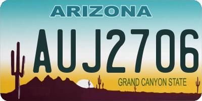 AZ license plate AUJ2706
