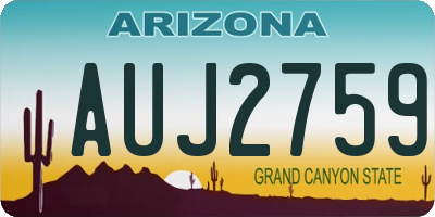 AZ license plate AUJ2759