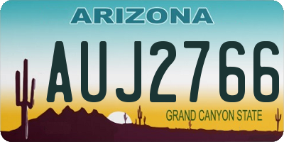 AZ license plate AUJ2766
