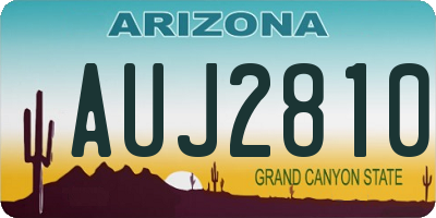 AZ license plate AUJ2810