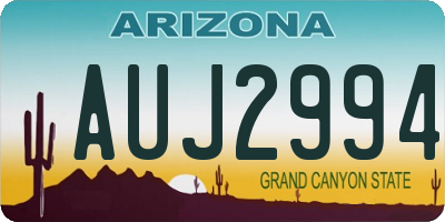 AZ license plate AUJ2994