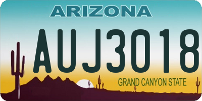AZ license plate AUJ3018