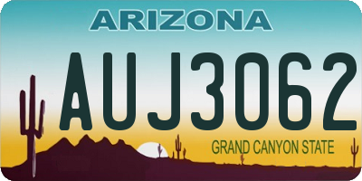 AZ license plate AUJ3062