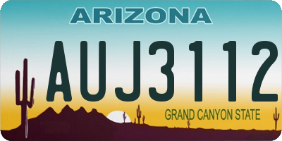 AZ license plate AUJ3112