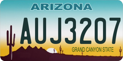AZ license plate AUJ3207