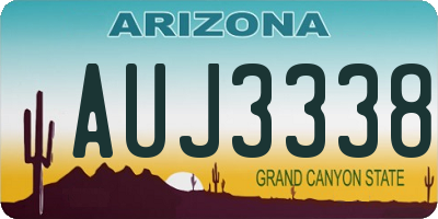 AZ license plate AUJ3338