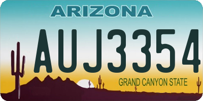 AZ license plate AUJ3354