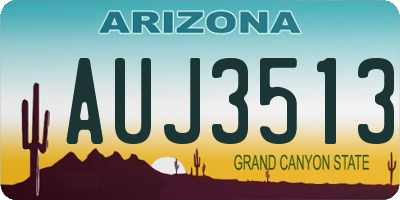 AZ license plate AUJ3513