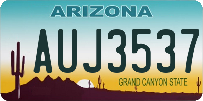AZ license plate AUJ3537