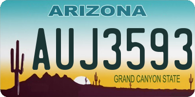 AZ license plate AUJ3593