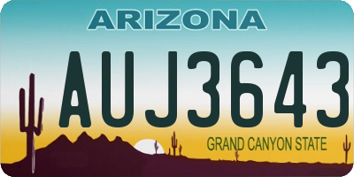 AZ license plate AUJ3643