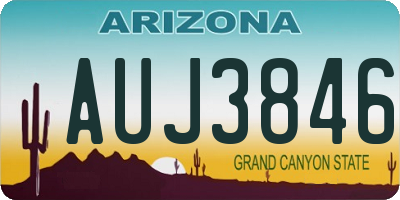 AZ license plate AUJ3846