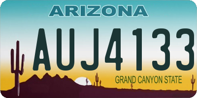 AZ license plate AUJ4133
