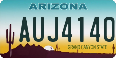 AZ license plate AUJ4140