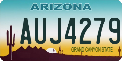 AZ license plate AUJ4279
