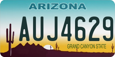 AZ license plate AUJ4629