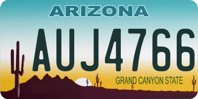 AZ license plate AUJ4766