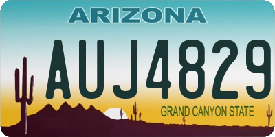 AZ license plate AUJ4829