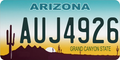 AZ license plate AUJ4926