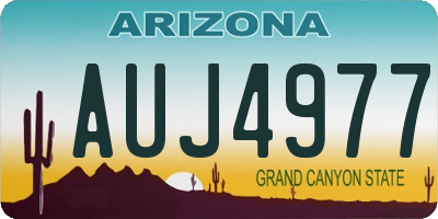 AZ license plate AUJ4977