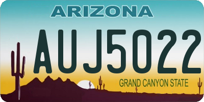 AZ license plate AUJ5022