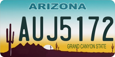 AZ license plate AUJ5172