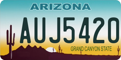AZ license plate AUJ5420