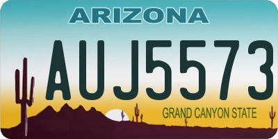 AZ license plate AUJ5573